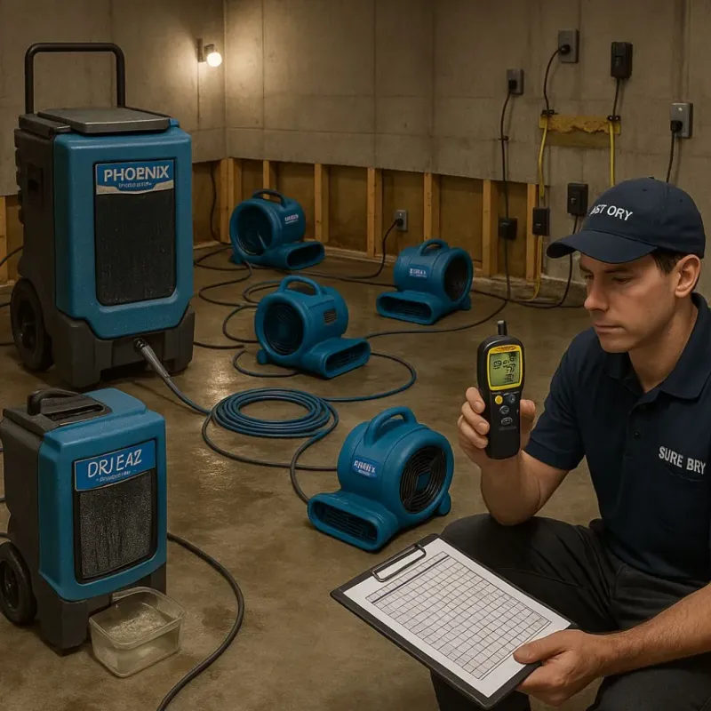Structural Drying and Dehumidification process in Rochester Hills, MI